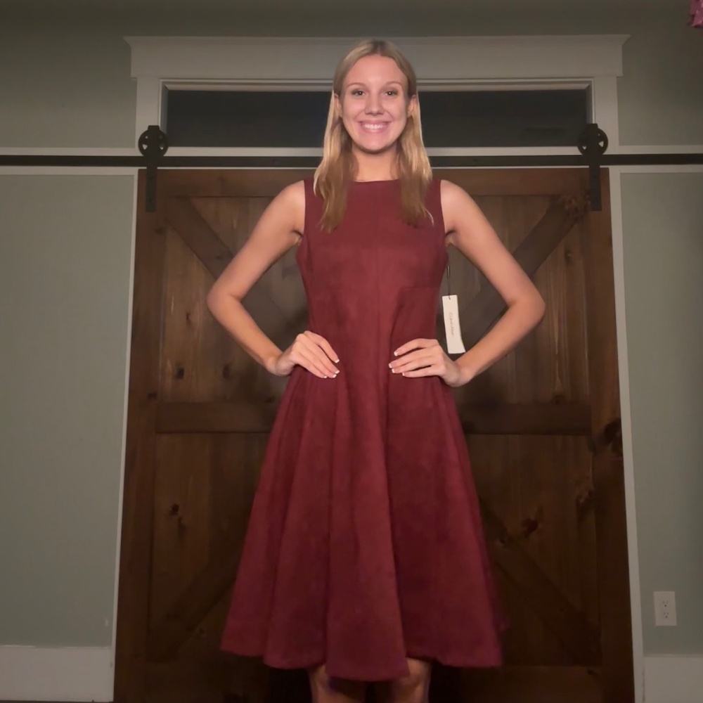 Calvin Klein Red Velvety Dress